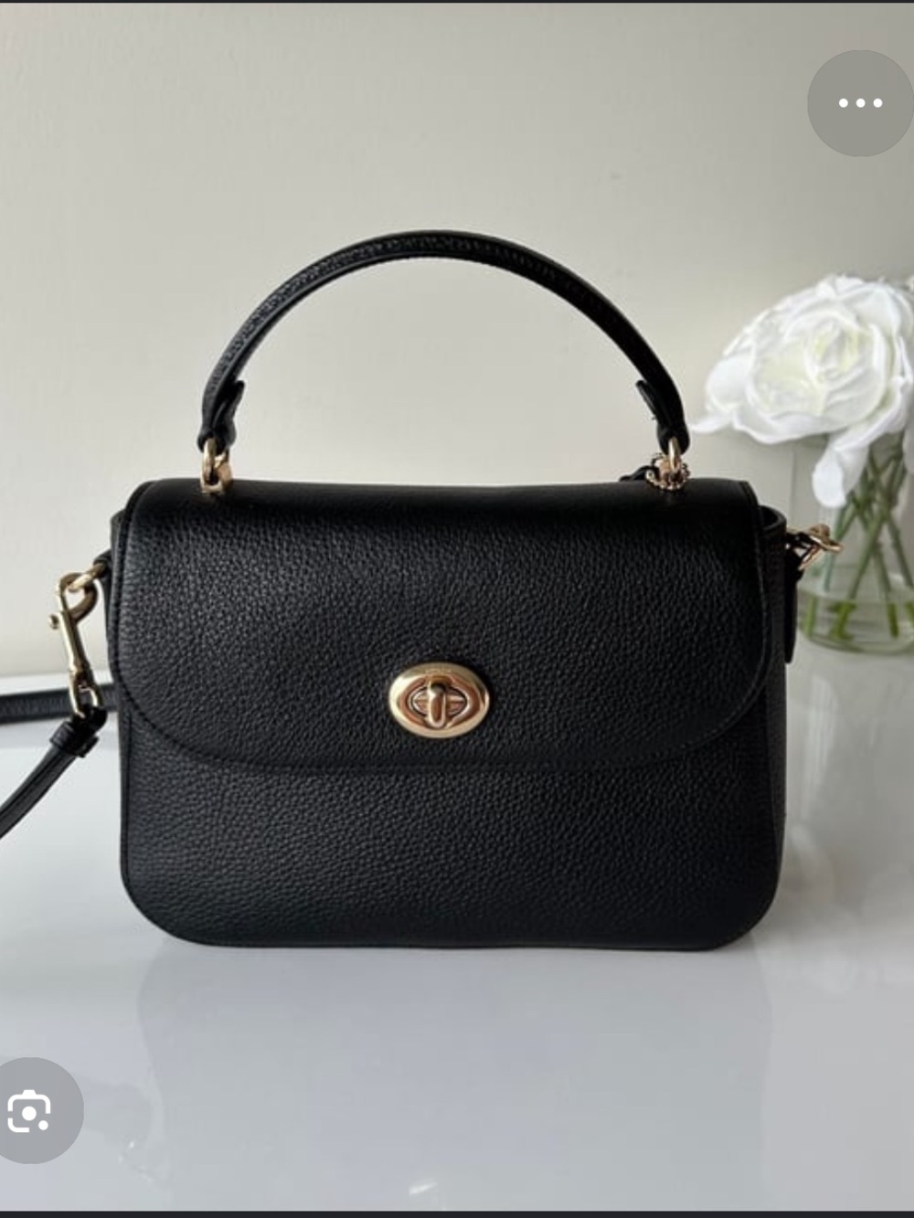 Coach Marlie Black Pebbled Leather Top Handle Satchel - Picture 2 of 3